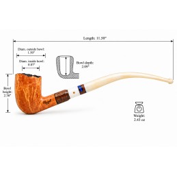 Pipa Paronelli radica curva churchwarden fatta a mano doppio bocchino