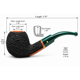 Briar pipe Paronelli half bent rusticated handmade