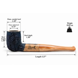 Kit prima pipa Paronelli radica billiard rusticata night blue