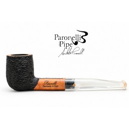Kit prima pipa Paronelli radica billiard rusticata bocchino colorato
