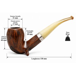 Briar and horn pipe rhodesian stand up year 1930 by Paronelli Pipe