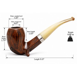 Briar and horn pipe rhodesian stand up year 1930 by Paronelli Pipe
