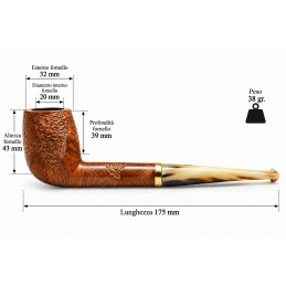 Briar and horn pipe billiard year 1960 by Paronelli Pipe
