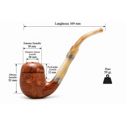 Pipa radica e corno curva coperchio anno 1910 by Paronelli Pipe