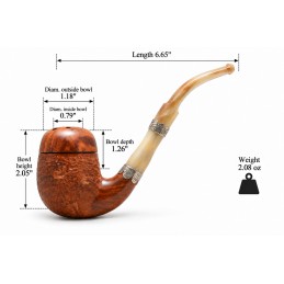 Pipa radica e corno curva coperchio anno 1910 by Paronelli Pipe