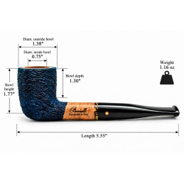 Pipa Paronelli radica dublino rusticata night blue fatta a mano