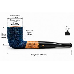 Pipa Paronelli radica dublino rusticata night blue fatta a mano
