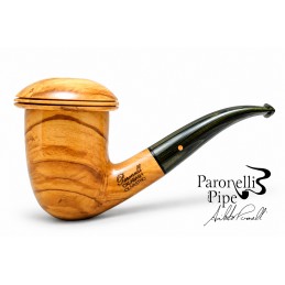 Pipa Paronelli olivastro CALABASH curva fatta a mano