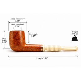Pipa radica e avorio billiard anno 1930 by Paronelli Pipe