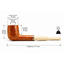 Pipa radica e avorio billiard anno 1930 by Paronelli Pipe
