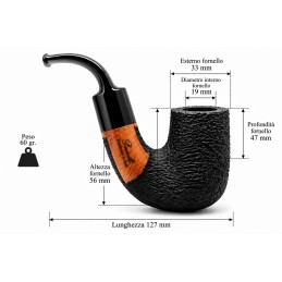 Briar pipe Paronelli full bent rusticated handmade