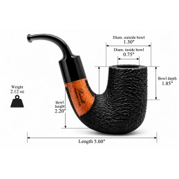 Pipa Paronelli radica curva ungherese rusticata fatta a mano