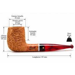 Pipa Paronelli radica billiard rusticata naturale fatta a mano
