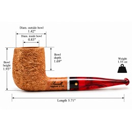 Pipa Paronelli radica billiard rusticata naturale fatta a mano