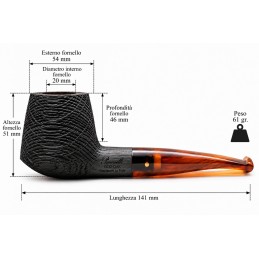 Pipa Paronelli Bog Oak 5000 anni freehand fatta a mano