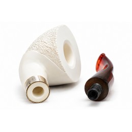 Meerschaum pipe Paronelli freehand handmade half rusticated