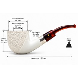 Meerschaum pipe Paronelli freehand handmade half rusticated