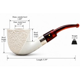 Meerschaum pipe Paronelli freehand handmade half rusticated