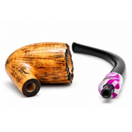 Briar pipe Paronelli bent churchwarden handmade double mouthpiece