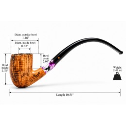 Briar pipe Paronelli bent churchwarden handmade double mouthpiece