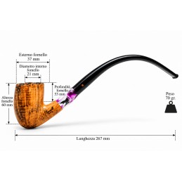 Briar pipe Paronelli bent churchwarden handmade double mouthpiece