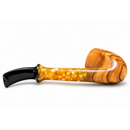 Olive wood pipe Paronelli Toscano bent handmade