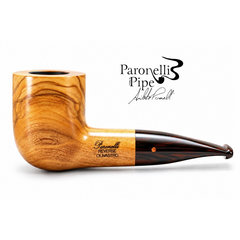 Wild olive wood pipe Paronelli REVERSE chubby handmade