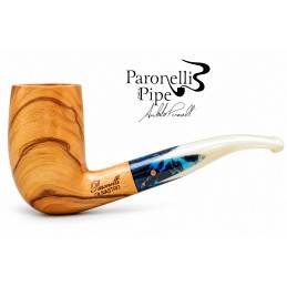 Olive wood pipe Paronelli half bent handmade
