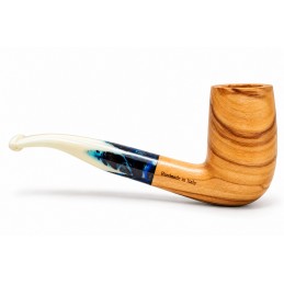 Olive wood pipe Paronelli half bent handmade