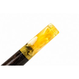 Bog Oak 5000 years pipe Paronelli with amber handmade