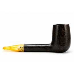 Bog Oak 5000 years pipe Paronelli with amber handmade