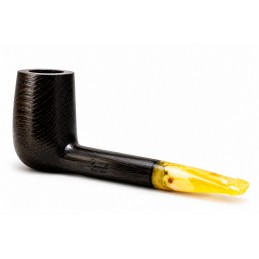 Bog Oak 5000 years pipe Paronelli with amber handmade