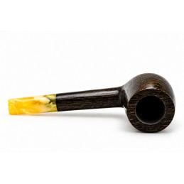 Bog Oak 5000 years pipe Paronelli with amber handmade