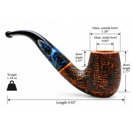 Briar pipe Paronelli bent sandblast handmade