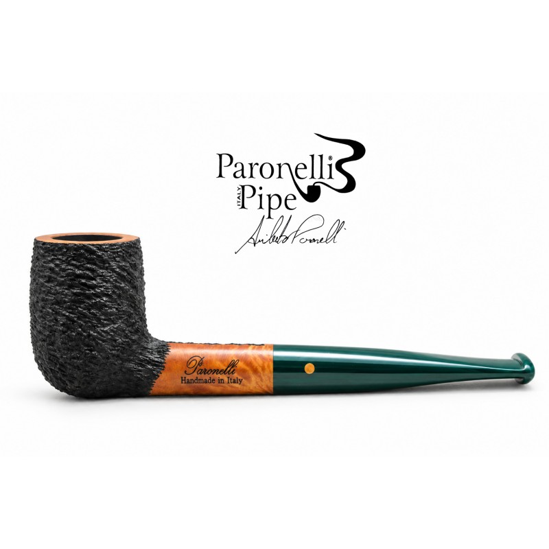 Kit prima pipa Paronelli radica billiard rusticata bocchino colorato