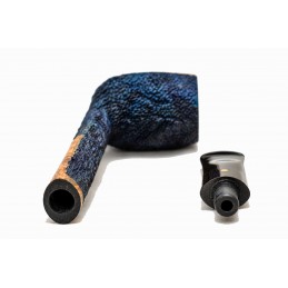 Pipa Paronelli radica canadese rusticata night blue fatta a mano