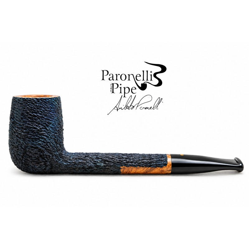 Pipa Paronelli radica canadese rusticata night blue fatta a mano