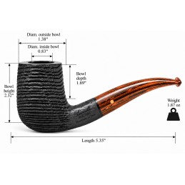 Bog Oak 5000 years pipe Paronelli half bent handmade