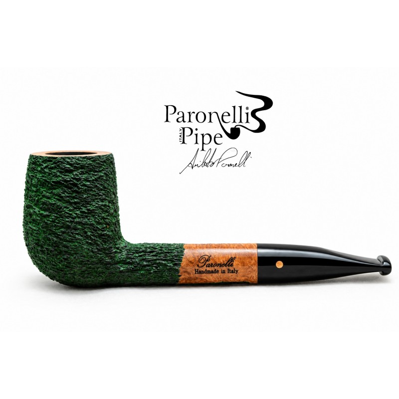 Briar pipe Paronelli billiard rusticated green handmade