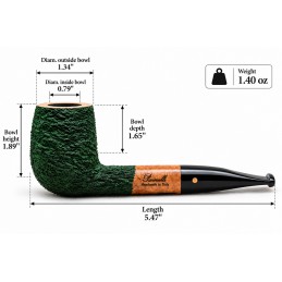 Pipa Paronelli radica billiard rusticata forest green