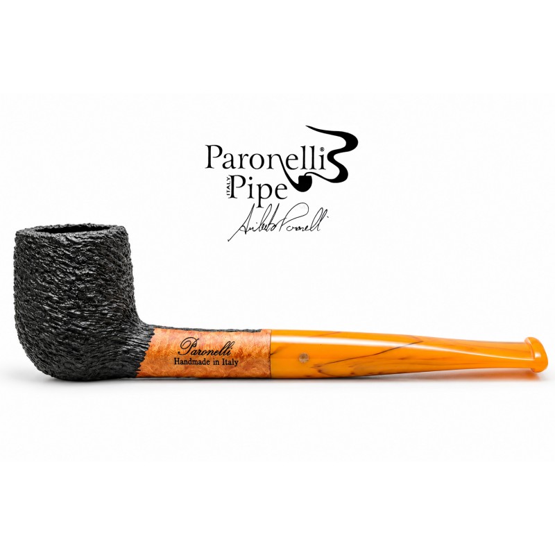 Kit prima pipa Paronelli radica billiard rusticata bocchino colorato