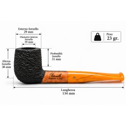 Kit my first briar pipe Paronelli billiard rusticated coloured mouthpiece