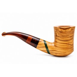 Olive wood pipe Paronelli half bent handmade