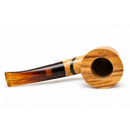 Olive wood pipe Paronelli half bent handmade