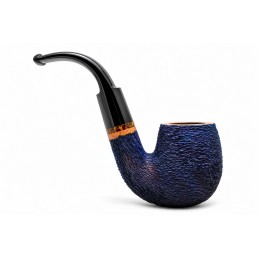 Briar pipe Paronelli bent rusticated night blue handmade