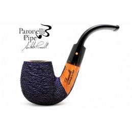 Pipa Paronelli radica curva rusticata night blue fatta a mano