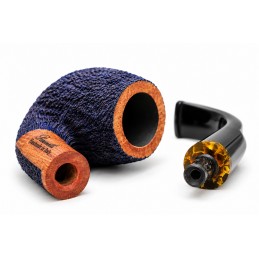 Briar pipe Paronelli bent rusticated night blue handmade