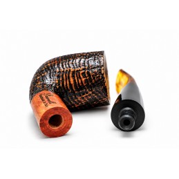 Briar pipe Paronelli half bent sandblast handmade