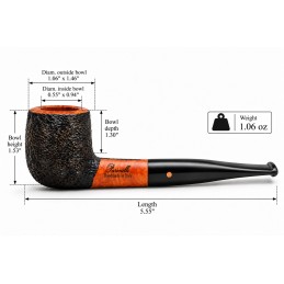 Pipa Paronelli radica ovale 9mm rusticata fatta a mano