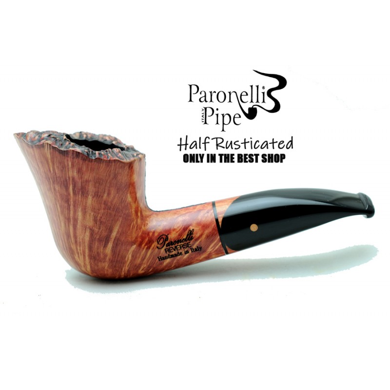 Pipa Paronelli radica REVERSE HALF RUSTICATED fatta a mano